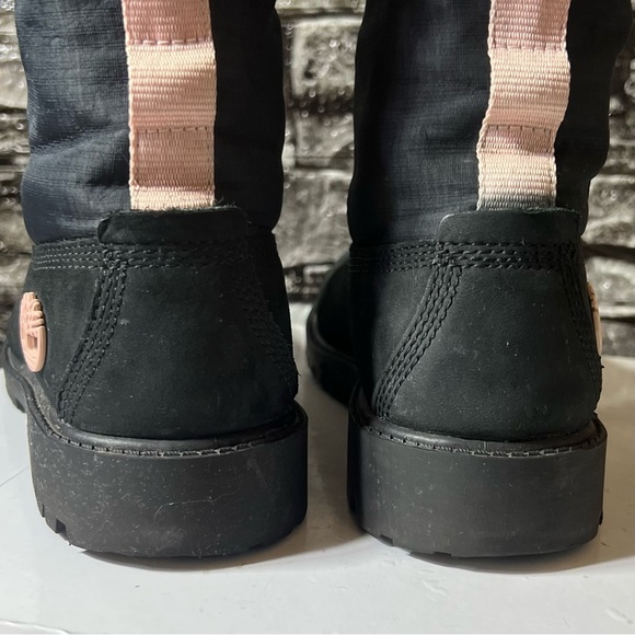 Timberland Gaiter Combat Boots Black & Baby Pink Mid-Calf Waterproof US 6 Women - Picture 8 of 16